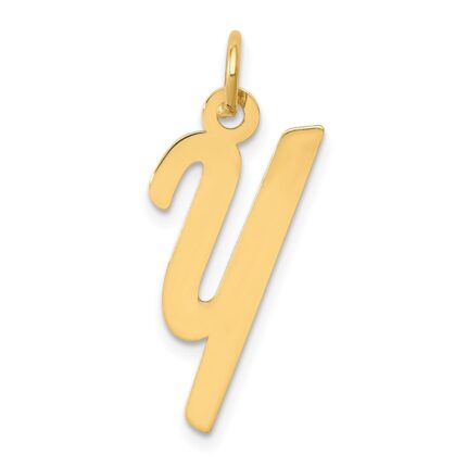 14k Medium Script Letter Y Initial Charm