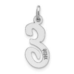14k White Gold Medium Script Letter E Initial Charm - Image 4