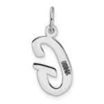 14k White Gold Medium Script Letter G Initial Charm - Image 4