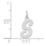 14k White Gold Medium Script Letter S Initial Charm - Image 2
