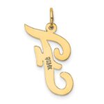 14k Large Script Letter F Initial Charm - Image 3