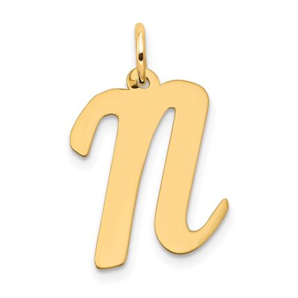 14k Large Script Letter N Initial Charm