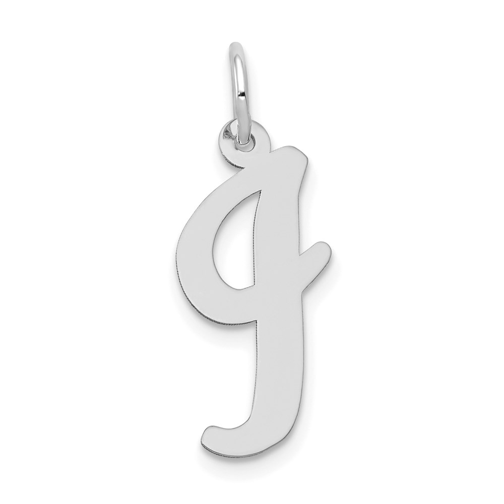 YC663I.jpg 14k White Gold Large Script Letter I Initial Charm - Image 1