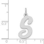 14k White Gold Large Script Letter S Initial Charm - Image 3
