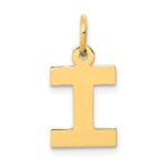 14k Small Block Letter I Initial Charm