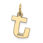 14k Small Block Letter J Initial Charm - Image 3