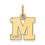 14k Small Block Letter M Initial Charm - Image 3