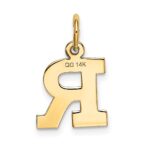 14k Small Block Letter R Initial Charm - Image 3