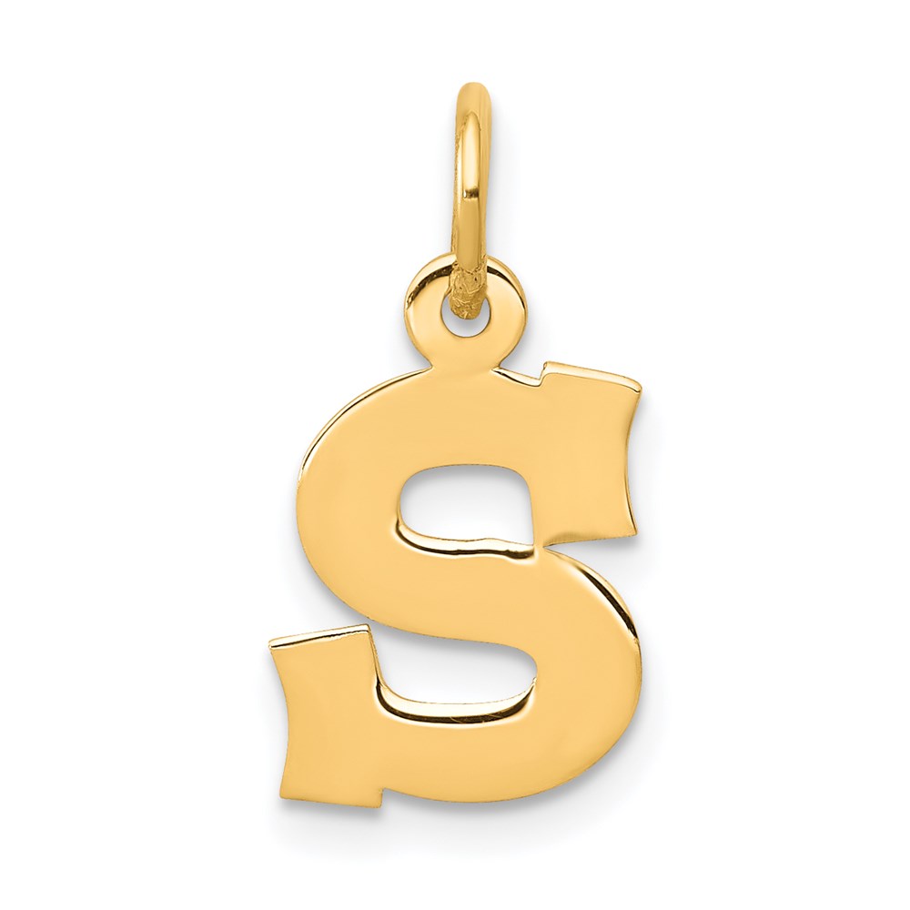 YC664S.jpg 14k Small Block Letter S Initial Charm - Image 1