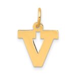 14k Small Block Letter V Initial Charm