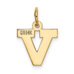 14k Small Block Letter V Initial Charm - Image 3