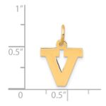14k Small Block Letter V Initial Charm - Image 4