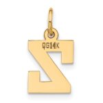 14k Small Block Initial Z Charm - Image 3