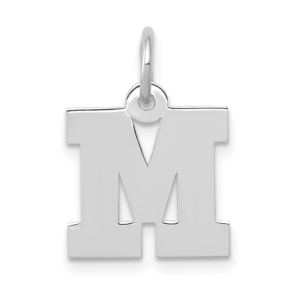 YC665M.jpg 14KW Small Block Letter M Initial Charm - Image 1