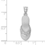 14K White Gold Diamond Sandal Pendant - Image 3
