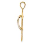 14K Green Enameled Cut-out Flip Flop with Sea Turtles Pendant - Image 2