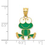 14k Green and White Enameled Frog - Image 4