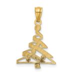 14k and White Rhodium Christmas Tree Pendant - Image 3