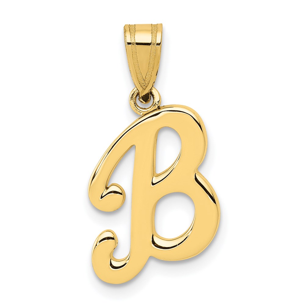 YC993B.jpg 14KY Script Letter B Initial Pendant - Image 1