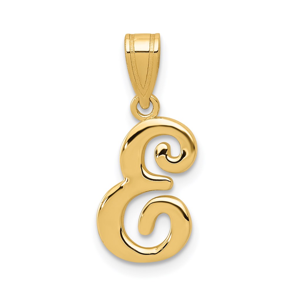 YC993E.jpg 14KY Script Letter E Initial Pendant - Image 1