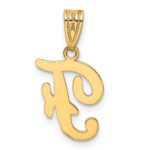 14KY Script Letter F Initial Pendant - Image 3