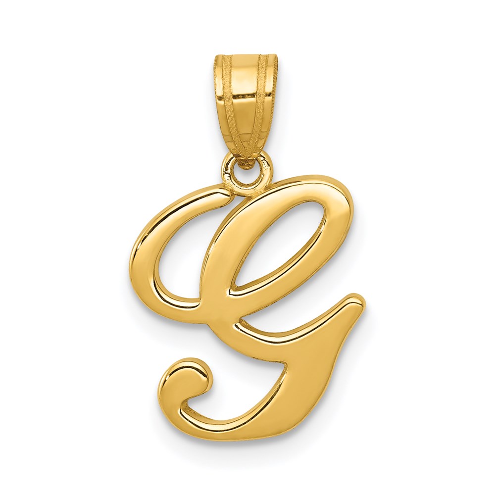 YC993G.jpg 14KY Script Letter G Initial Pendant - Image 1