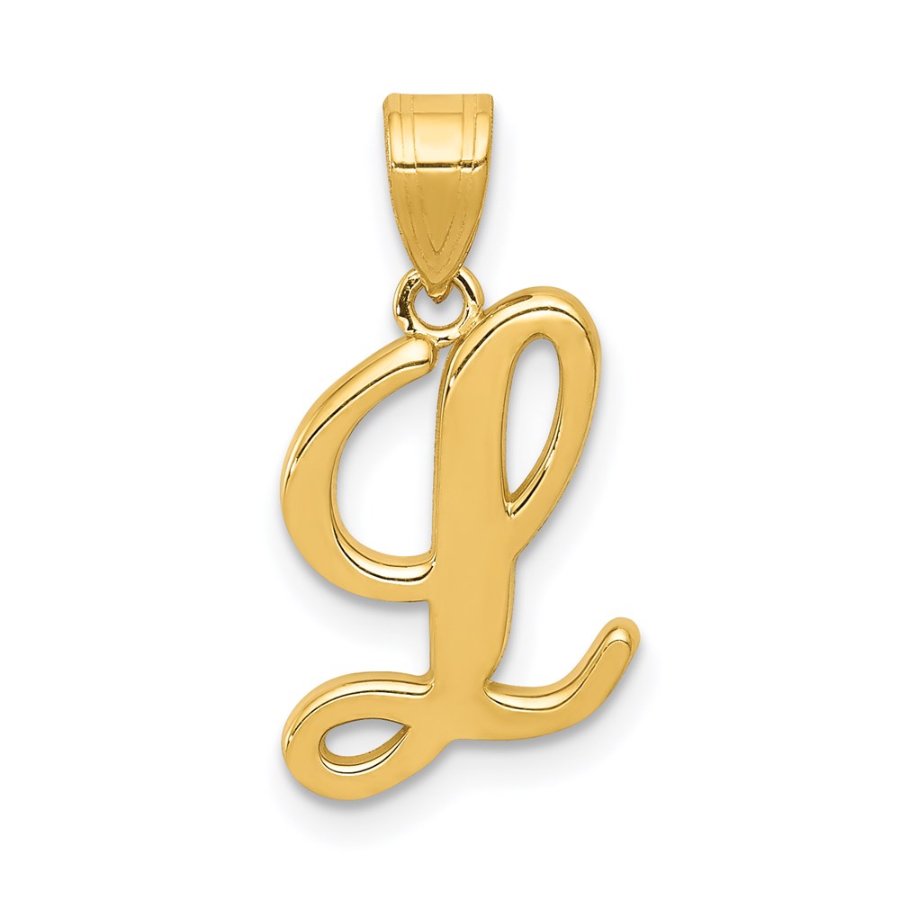 YC993L.jpg 14KY Script Letter L Initial Pendant - Image 1