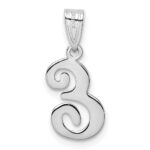 14KW White Gold Script Letter E Initial Pendant - Image 3