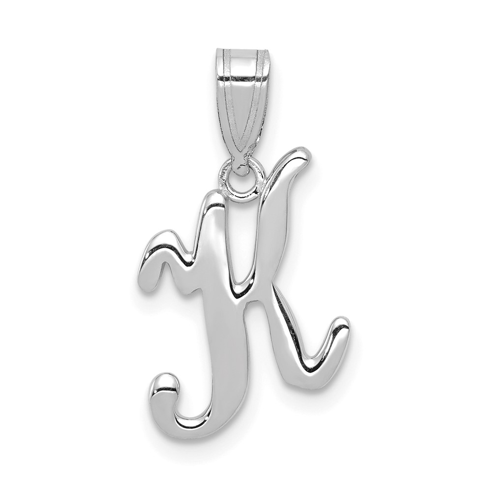 YC993WK.jpg 14KW White Gold Script Letter K Initial Pendant - Image 1