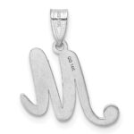14KW White Gold Script Letter M Initial Pendant - Image 3